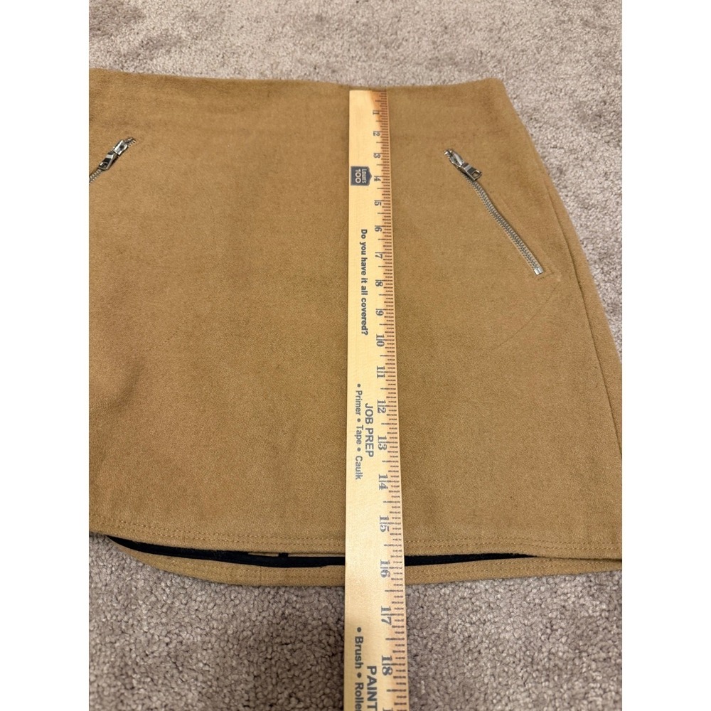 Gap Womens Camel Wool Blend Mini Skirt Size 4 Zipper Pockets Tan A-Line - Picture 7 of 10